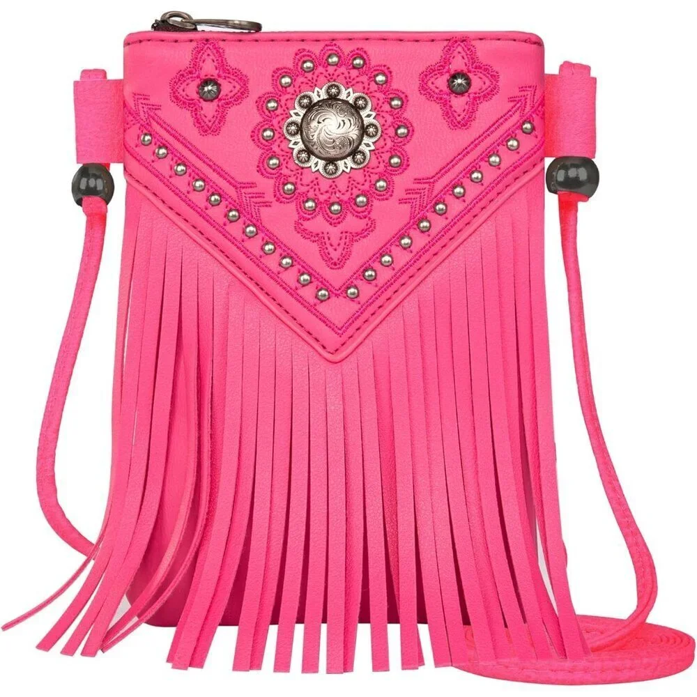 Small Vegan Leather Crossbody Bag Women Western Cell Phone Purse